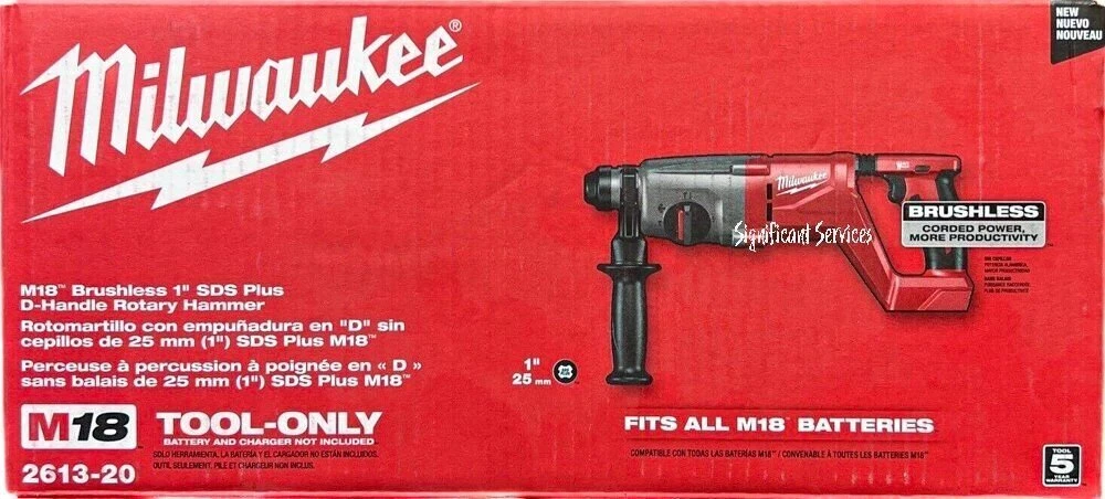 Milwaukee 2613-20 M18 Brushless 1 Inch SDS Plus D-Handle Rotary 