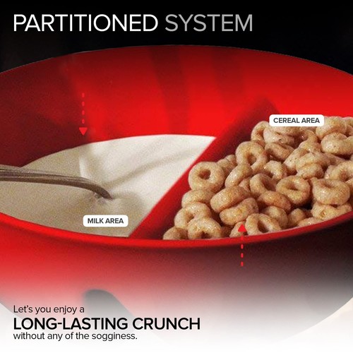 Just Crunch Anti-Soggy Cereal Bowl - Keeps Cereal Fresh & Crunchy | BPA Free ... - Picture 2 of 6