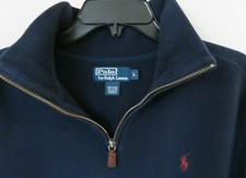Polo Ralph Lauren Sweater L Mens Long Sleeve Half Zip Blue