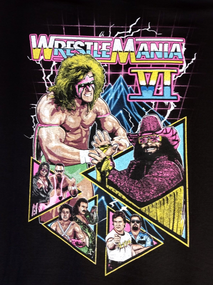 WrestleMania VI throwback WWF wrestling T-Shirt Warrior, Macho