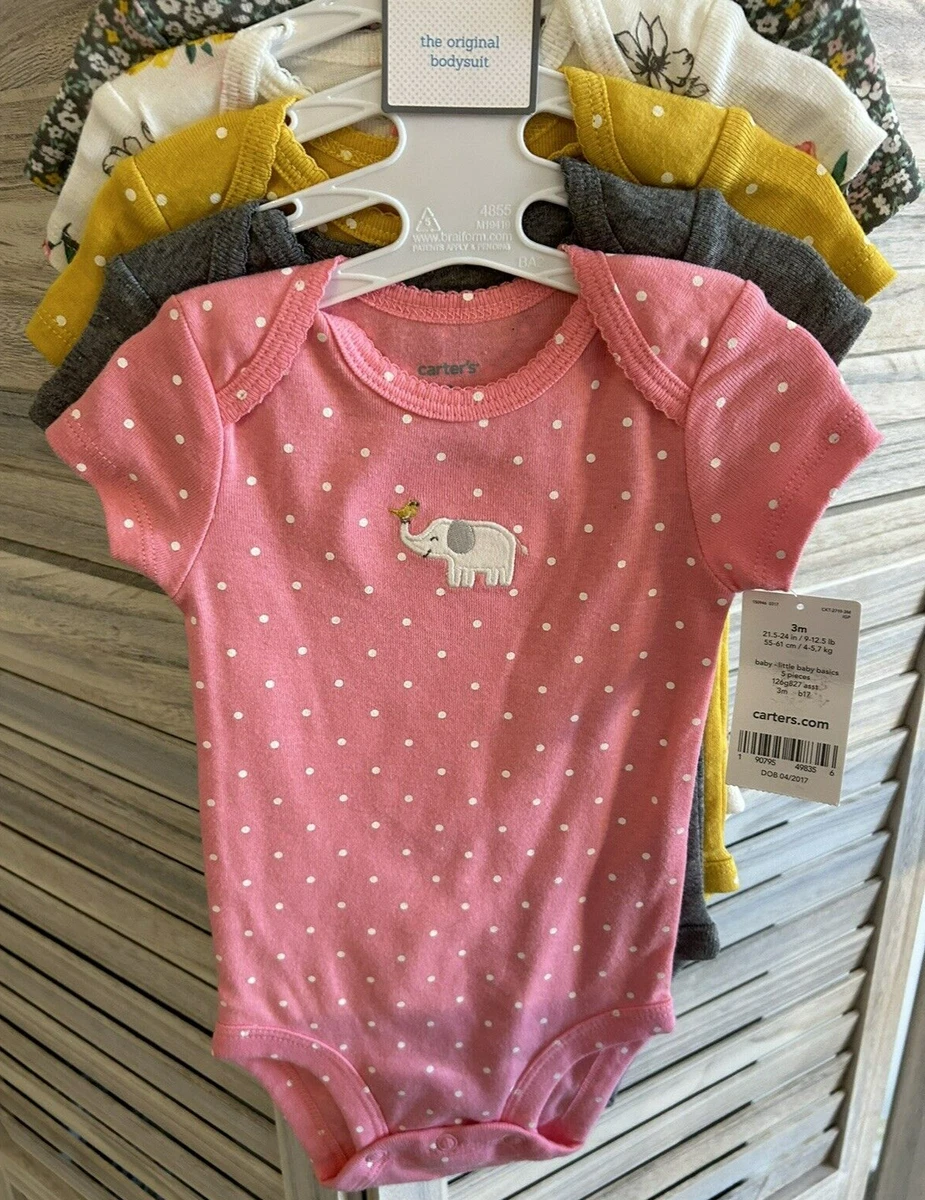 Carter's Baby Girl, Size 3 Month, Set Of (5) Short-Sleeve One