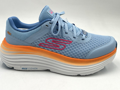 New Skechers ENDEAVOUR SZ 8 Cushioning Women Sneaker Shoes BLUE ORANGE 129470