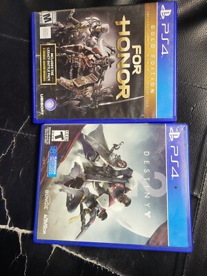 LOT OF 2: DESTINY 2 +For Honor: Gold Ed. (PlayStation 4) No DELUXE PACK /No DLC