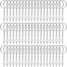 360Pcs Keychain Bulk, 120Pcs Keychain Rings with Chain and Open Jump Ring with S