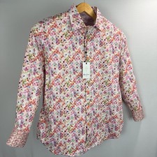 Robert Graham Button-Up Shirt Mens XL Floral Art Danford Flip Cuff LS Cotton NEW