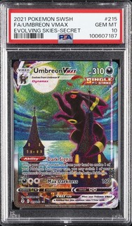 2021 POKEMON SWORD & SHIELD EVOLVING SKIES SECRET FULL ART/UMBREON VMAX PSA 10