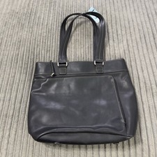 Nine West Purse Black Faux Leather Satchel Shoulder Bag Carry Alls Handbag