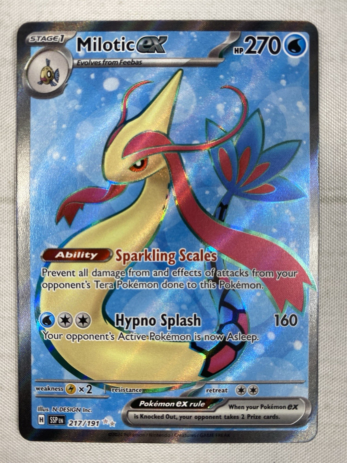 Milotic Ex 217/191 Full Art Ultra Rare Pokemon TCG Surging Sparks NM
