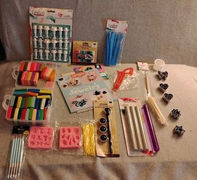 Polymer Clay and Supplies - All Pieces of Clay Unopened, Variety of Tools