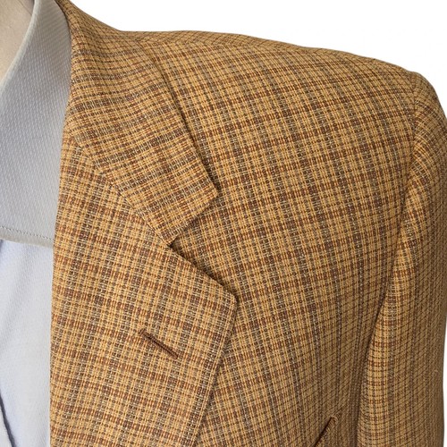 Corneliani, Vintage Corneliani Blazer 50 Italy 40r Checked Full Canvas Woven Virgin Wool