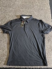 Under Armour Mens Golf T2 Black Polo Shirt UM0550 Black Large ITW Heatgear NWT