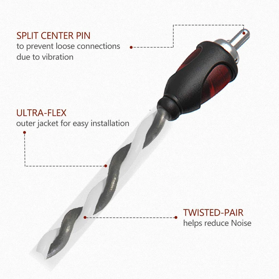 1ft RCA 1 Male to 2 Female Audio Speaker Y Adapter Splitter Cable (2 2F1M - Image 4 of 4
