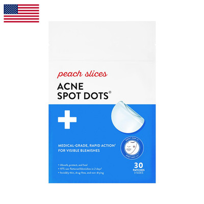 Peach Slices - Acne Spot Dots 30 Ct - Hydrocolloid Pimple Patches For Face -