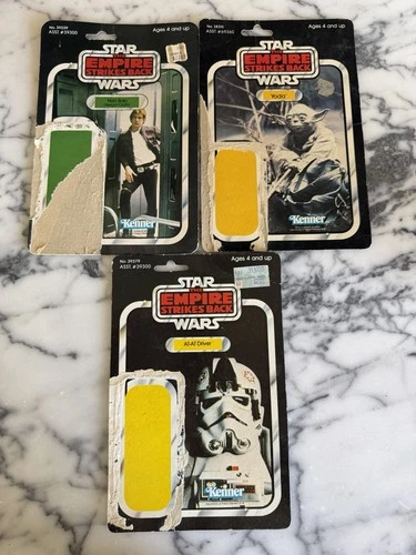 Vintage Lot 3 Star Wars ESB 41 Back Cardbacks Yoda Han Solo Bespin AT-AT Driver