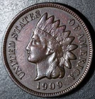 1909 INDIAN HEAD CENT - With LIBERTY & DIAMONDS - XF EF