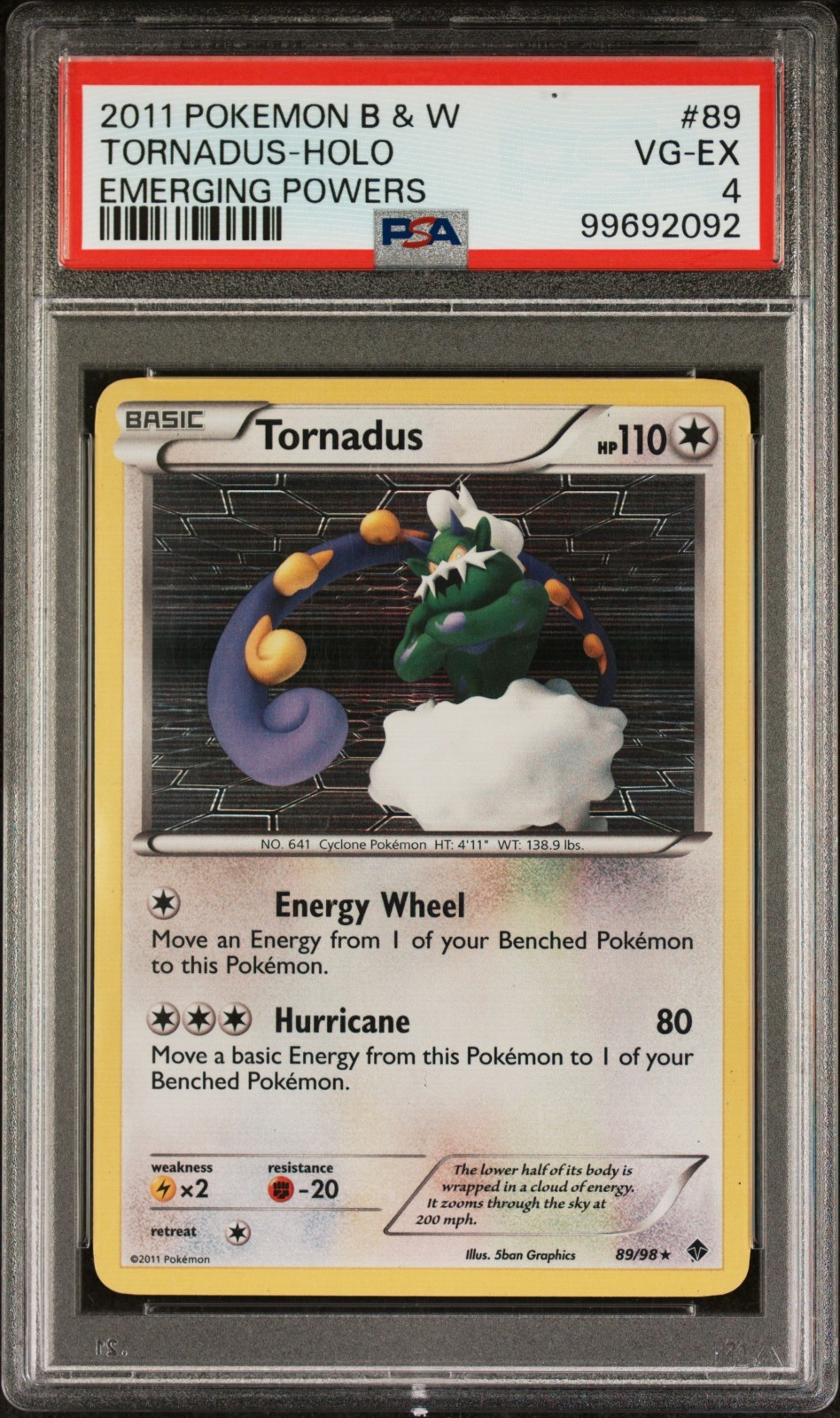 2011 POKEMON BLACK & WHITE EMERGING POWERS #89 TORNADUS-HOLO EMERGING POWERS