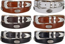 Silverwood Genuine Full-Grain Cowhide Leather Golf Concho Belt 1-1/8" Wide