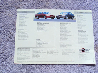 HOLDEN "VP"? COMMODORE "SENATOR" HSV V8 SALES BROCHURE 1993 GENUINE GMH