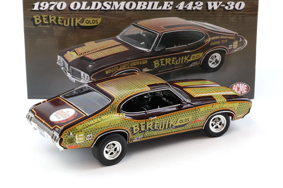 1:18 ACME 1970 OLDSMOBILE 442 W-30 BEREJIK OLDS Marrone - Immagine 3 di 4