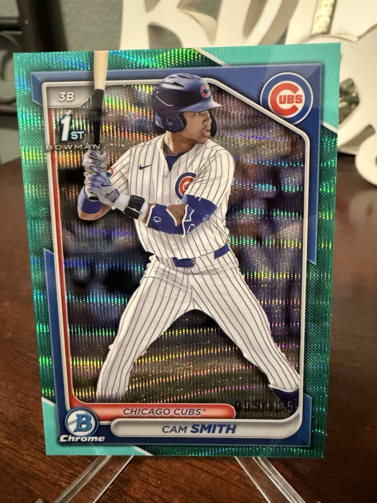 CAM SMITH 2024 BOWMAN CHROME DRAFT 1ST AQUA WAVE /125 Houston Astros