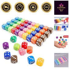 Colorful 50-Piece 6-Sided Dice Set - Ideal for Board Games  Education
