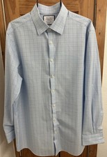 NWOT Charles Tyrwhitt Button Down French Cuffs Blue Extra Slim Size 17/35 Shirt