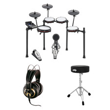 Alesis Nitro Max Electronic Drum Kit  Headphones  Throne