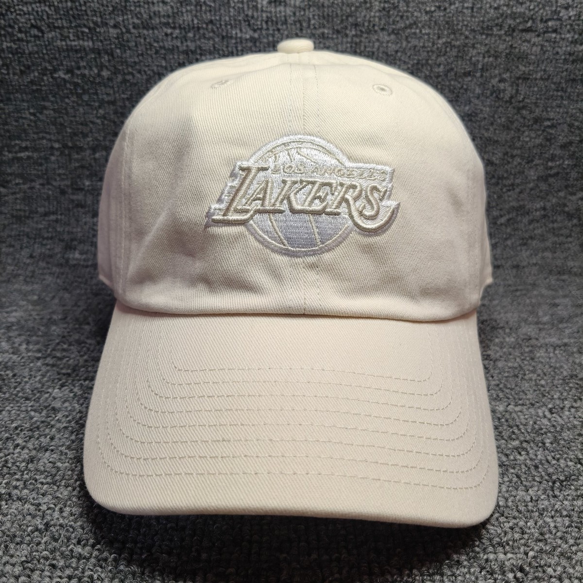 Mitchell & Ness Los Angeles Lakers White Strapback Dad Hat Cap