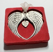 Angel Wings "A Piece of My Heart is in Heaven" Pewter Ornament in Box