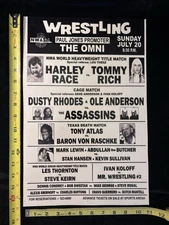 Replica Wrestling Event Poster CWA NWA Dusty Rhodes Harley Race Assassins Omni