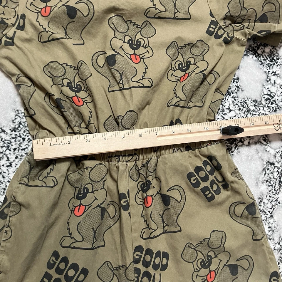 Mono Lazy Oaf Good Boy para mujer talla 6 verde oliva estampado de perro pierna ancha Foto 3 de 4