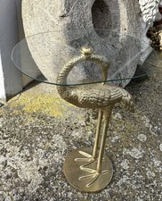 Tisch Flamingo Aluminium golden patiniert ovale Glasplatte Urban Jungle