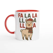 Funny Llama Christmas Mug – Fa La La Llama Coffee Cup – Cute Holiday Gift