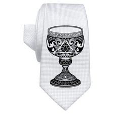 Weiße Krawatte / Krawatte "Mystischer Kelch" mit Geschenkbox (AT00019052)