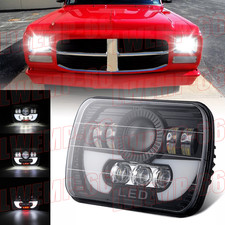 5X7" 7x6" LED Headlight Halo DRL For Dodge Ram 50 D150 D250 D350 W150 W250 W350