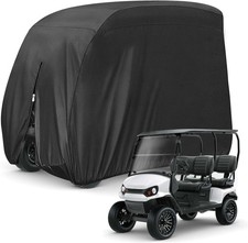 4 Passenger 420D Waterproof Golf Cart Cover fits EZ GO Club 112 Inch, Black