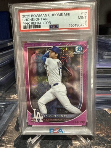 2025 Bowman Chrome Shohei Ohtani #17 Pink Refractor /199 PSA 9 Low Pop Dodgers 