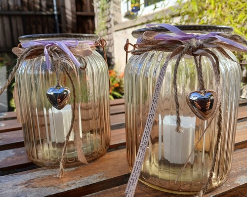2 x GLASS LANTERNS - Picture 4 of 4
