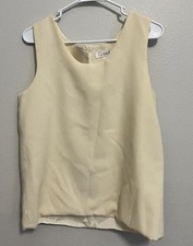 Cassidy Sleeveless Butter yellow 100% wool top made in USA minimalist chic