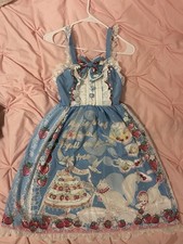 Cat Highness Blue Strawberry Tea party Lolita JSK Dress