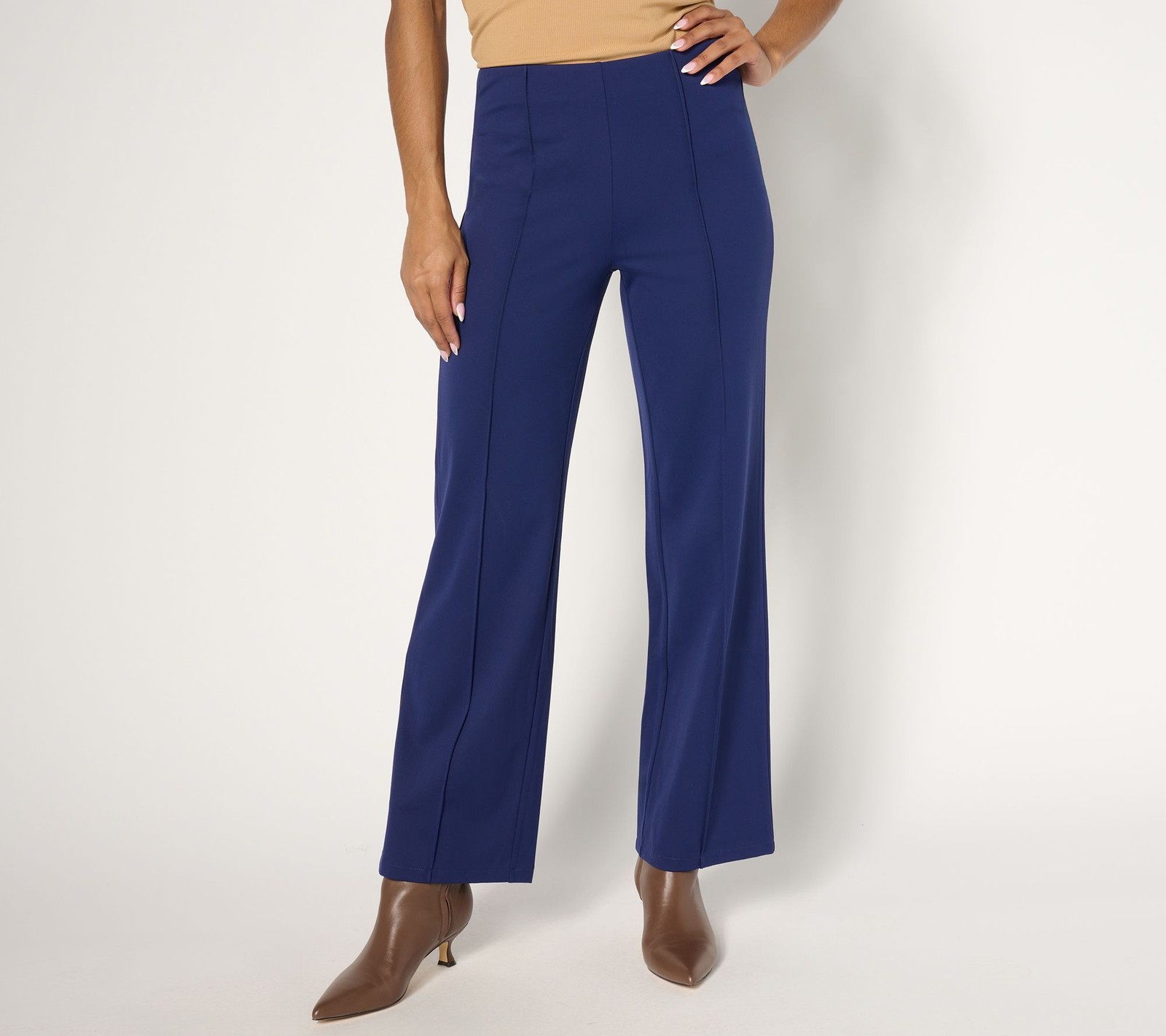 Women Control Women's Pants Sz M Soft Sculpt Knit Trouser Blue A674020