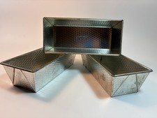 Set of THREE Kaiser BREAD PANS 10 x 5 Vintage Waffle Pattern Metal Baking Loaf