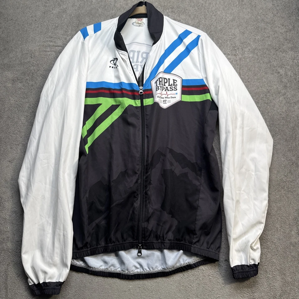 Primal Wear Triple Bypass Cycling Jacket Men’s Large Black White Windbreaker - Image 2 of 4
