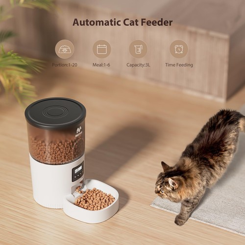 Automatic Cat Feeders, 3L Timed Cat Dry Food Dispenser, Dual Power Supply, Pr... - Picture 7 of 8