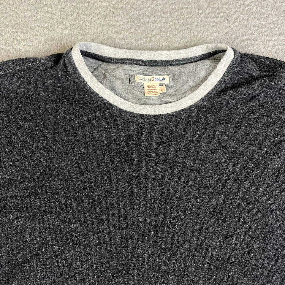 Suéter pulôver com nervuras carbono 2 cobalto grande cinza esverdeado - Imagem 2 de 4