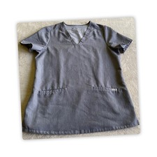FIGS Gray Scrub Top Women's Small V-Neck Medical Uniform Healthcare Tee