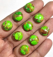 Natural Round Green Copper Turquoise Loose Cabochon Healing Gemstone Arizona