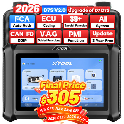 2026 XTOOL D7S V2.0 Full System Diagnostic Scanner Scan Tool E.CU Key Programmer