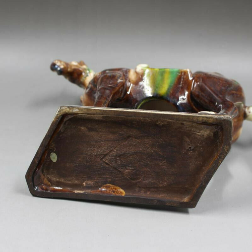 Antique China Handwork Old Porcelain Tang Tri-Color Glazed Ceramics War Horse - Picture 5 of 5