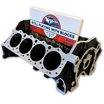 Engine Block Business Card Holder   Realistic V8 Engine Design Desk Accessory